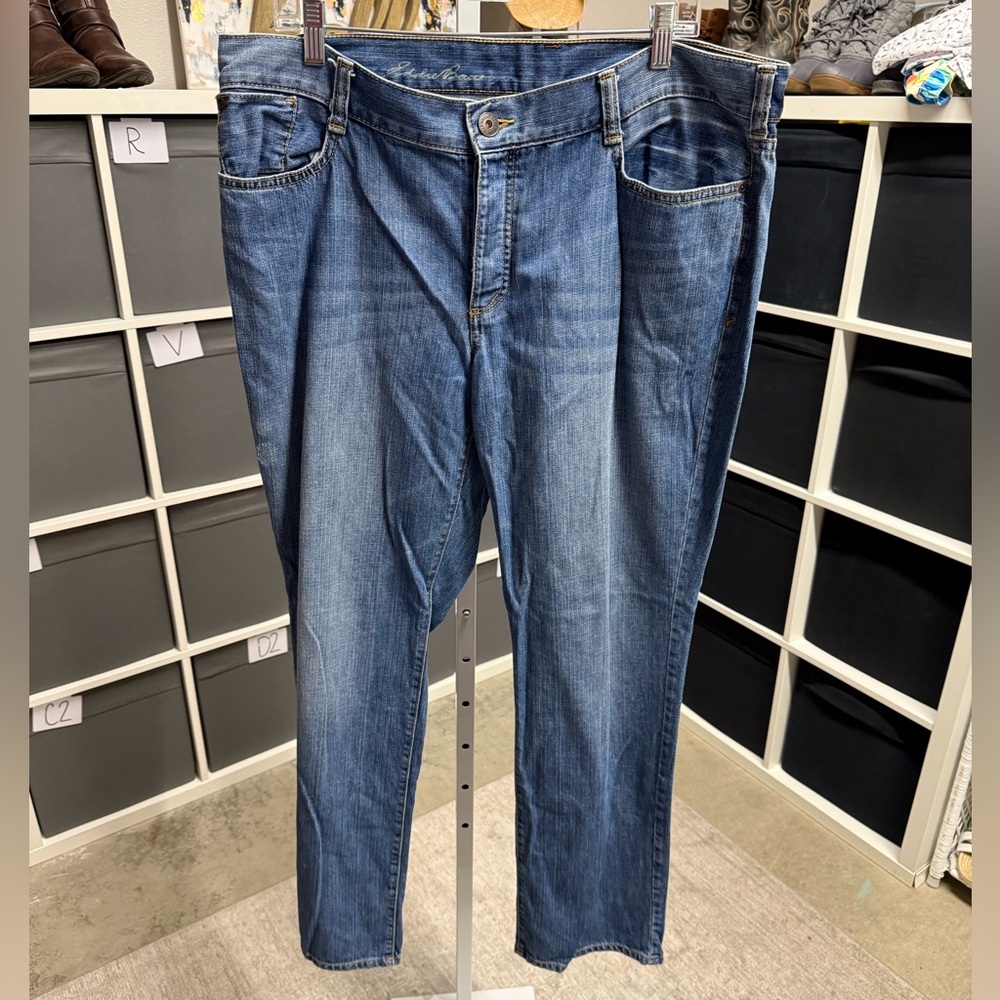 Eddie Bauer Boyfriend Relaxed Fit Jeans with Faded Thighs